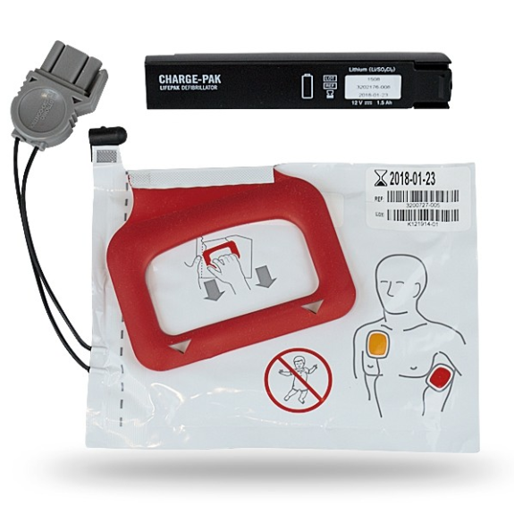 Kit 1 paire de palettes + batterie de défibrillation LIFEPAK CRplus/Express - Adulte - Original-Beschreibung lesen