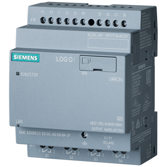 Siemens 6ED1052-2HB08-0BA2 - LOGO! 24RCEO (AC), Logikmodul, SV/E/A: DC 24V/24V-Beschreibung lesen
