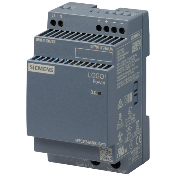 Siemens 6EP3332-6SB00-0AY0 - LOGO!POWER 24 V / 2,5 A Geregelte Stromversorgung-Beschreibung lesen