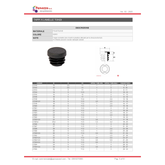 TAPPO IN PLASTICA A LAMELLE TONDO PER TUBI D.102X2-4mm - Prezzo per multipli di 20 pz.-Leggi tutto