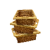 Lot de 3 Paniers Coulissants en Osier 500 mm