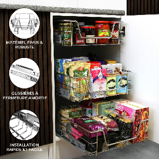 6 Cestos Extraíbles para Mueble de Cocina de 50cm de Ancho-Leer más