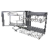 Ausziehbarer Edelstahl-Eckschrank 90-100cm rechte Seite