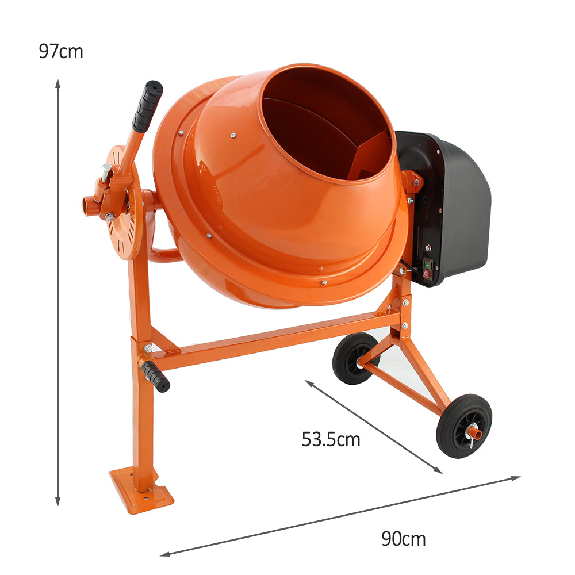 Bétonnière et vibrateur à béton portatif avec extension de 2 m-Lire la description
