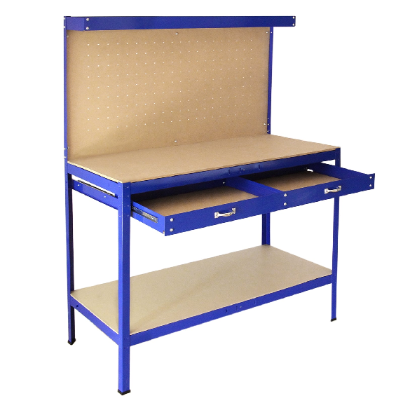 Stecktafel-Werkbank mit blauer Schublade-Beschreibung lesen
