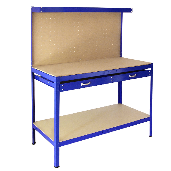 Stecktafel-Werkbank mit blauer Schublade-Beschreibung lesen