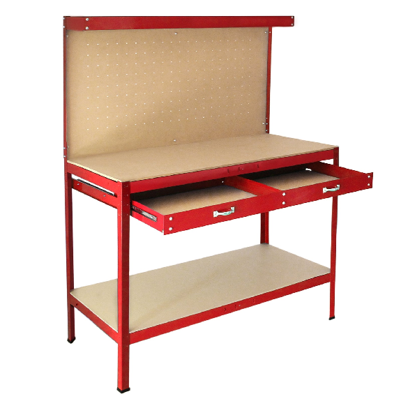 Stecktafel-Werkbank mit roter Schublade-Beschreibung lesen