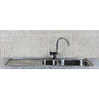 Lavandino da Cucina in Acciaio Inossidabile 105cm x 50cm con Rubinetto Confetti-Leggi tutto