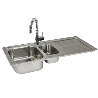 Évier de Cuisine en Acier Inoxydable 105cm x 50cm et Robinet Rainbow-Lire la description