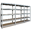 Q-Rax Steckregal aus Stahl, Grau  120 cm x 182,5 cm x 50 cm