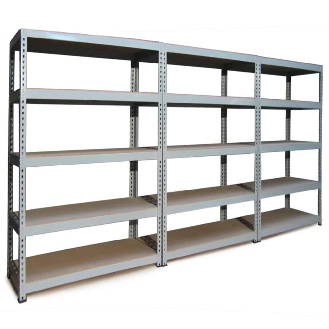 Rayonnage Q-Rax en Acier Sans Boulons Gris - 120cm x 182,5cm x 50cm-Lire la description