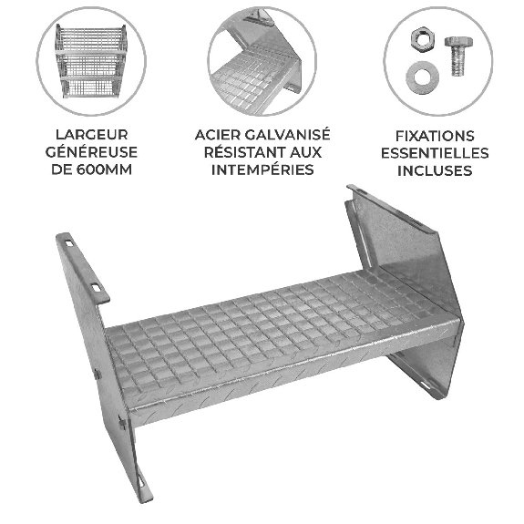 Escalón de Acero Galvanizado Adicional  600mm de Ancho-Leer más