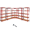 Monster Racking 1 scaffale angolare Z-Rax rosso e 4 scaffali Z-Rax rossi in acciaio senza bulloni 90 cm x 45 cm x 183 cm
