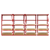 Monster Racking 1 scaffale angolare Z-Rax rosso e 4 scaffali Z-Rax rossi in acciaio senza bulloni 90 cm x 45 cm x 183 cm