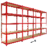 Monster Racking 1 scaffale angolare Z-Rax rosso e 4 scaffali Z-Rax rossi in acciaio senza bulloni 90 cm x 45 cm x 183 cm