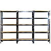 Monster Racking 6 scaffalature T-Rax in acciaio senza bulloni nere 75 cm x 30 cm x 150 cm