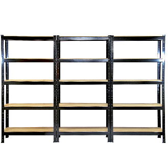 Monster Racking 6 Rayonnages T-Rax en Acier Sans Boulons Noirs 75cm x 30cm x 150cm-Lire la description