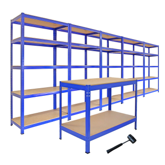 Lot de 5 T-Rax 75 cm & Etabli de Travail Q-Rax Bleus-Lire la description