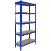 8 estanterías Monster Racking T-Rax de alta resistencia, azul, 75 cm de largo, 30 cm de profundidad