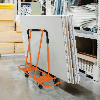 Gipskartonwagen für Trockenbauwände (Bremsen auf Rädern)-Beschreibung lesen