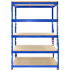 2 Ripiani in metallo blu T-Rax 75 x 150 x 30 cm