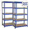 2 Ripiani in metallo blu T-Rax 75 x 150 x 30 cm
