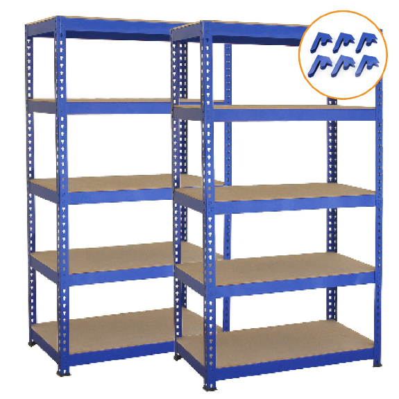 2 Ripiani in metallo blu T-Rax 75 x 150 x 30 cm-Leggi tutto