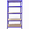 5 scaffali T-Rax blu 90 cm x 45 cm x 180 cm, connettori a martello e a baia