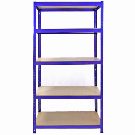 5 scaffali T-Rax blu 90 cm x 45 cm x 180 cm, connettori a martello e a baia-Leggi tutto