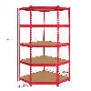 Monster Racking 1 rotes Z-Rax-Eckregal und 2 rote Z-Rax-Schraubregale aus Stahl, 90 cm x 45 cm x 183 cm