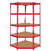 Monster Racking 1 rotes Z-Rax-Eckregal und 2 rote Z-Rax-Schraubregale aus Stahl, 90 cm x 45 cm x 183 cm