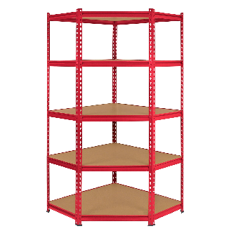 Monster Racking 1 estantería esquinera Z-Rax roja y 2 estanterías de acero sin tornillos Z-Rax rojas 90 cm x 45 cm x 183 cm-Leer más