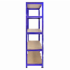 Monster Racking 1 scaffalatura angolare T-Rax blu e 4 scaffalature in acciaio T-Rax blu senza bulloni 90 cm x 45 cm x 180 cm