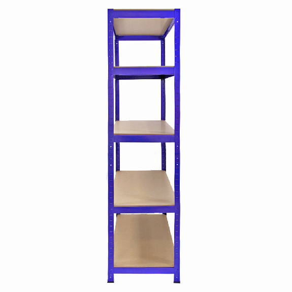 Monster Racking 1 scaffalatura angolare T-Rax blu e 4 scaffalature in acciaio T-Rax blu senza bulloni 90 cm x 45 cm x 180 cm-Leggi tutto