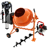 Trivella T-Mech da 52 cc, betoniera e piantatrice per palo da 120 mm, motore a 4 tempi