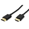 ROLINE HDMI High Speed Kabel mit Ethernet, Slim, ST-ST, schwarz, 2 m ROLINE HDMI High Speed Kabel mit Ethernet, Slim, ST-ST, schwarz, 2 m