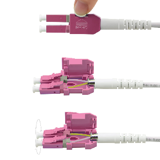 ROLINE Câble FO 50/125µm OM4, LC/LC, UNIBOOT, violet, 7 m-Lire la description