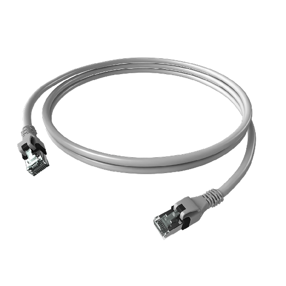 Cordon EasyLan DualBoot PushPull IP20, Cat.6A (Classe EA), S/FTP, gris, 0,5 m-Lire la description