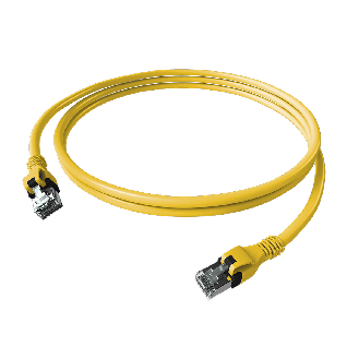 EasyLan DualBoot PushPull IP20 Patchkabel, Kat.6A (Class EA), S/FTP, gelb, 0,5 m-Beschreibung lesen