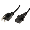 Netzkabel NEMA-5 auf C13 für USA, schwarz, 1,8 m