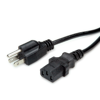 Netzkabel NEMA-5 auf C13 für USA, schwarz, 1,8 m-Beschreibung lesen