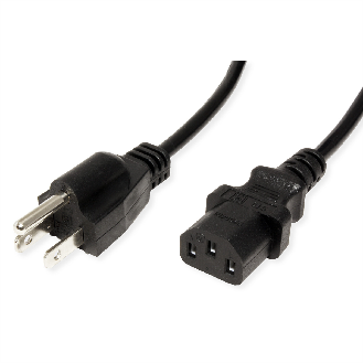 Netzkabel NEMA-5 auf C13 für USA, schwarz, 1,8 m-Beschreibung lesen