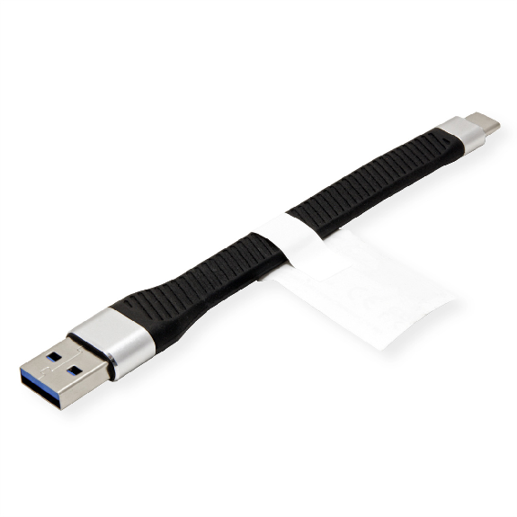 ROLINE USB 3.2 Gen 2 Silikonkabel, C-A, ST/ST, 10Gbit/s, Emark, schwarz, 11 cm-Beschreibung lesen