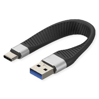ROLINE USB 3.2 Gen 2 Silikonkabel, C-A, ST/ST, 10Gbit/s, Emark, schwarz, 11 cm-Beschreibung lesen