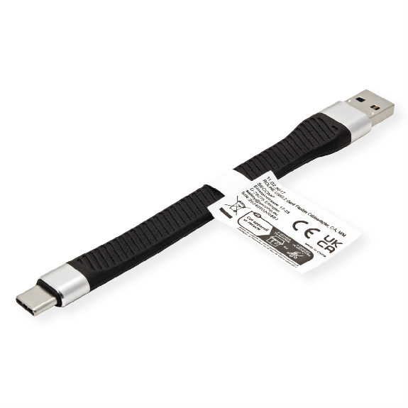 ROLINE USB 3.2 Gen 2 Silikonkabel, C-A, ST/ST, 10Gbit/s, Emark, schwarz, 11 cm-Beschreibung lesen