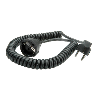 BACHMANN Schutzkontakt-Spiralverlängerung 230V/16A, schwarz, 4 m-Beschreibung lesen