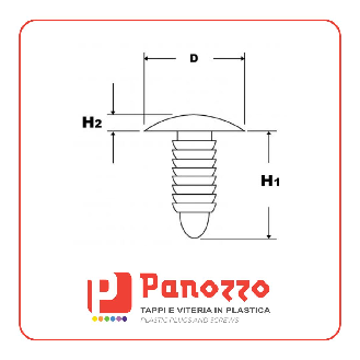 RIVETTO IN PLASTICA AD ALBERO CON LAMELLE 6.35 X3.81-13.5mm. Prezzo multiplo di 100 pz. - Nero-Leggi tutto