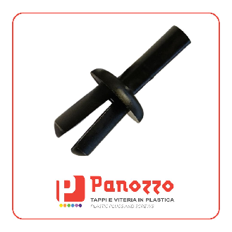 RIVETTO IN PLASTICA A PRESSIONE 7X2,5-9,0mm. Prezzo multiplo di 100 pz. - Nero-Leggi tutto