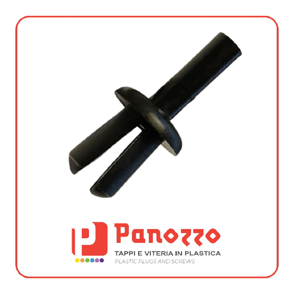 RIVETTO IN PLASTICA A PRESSIONE 7X2,5-9,0mm. Prezzo multiplo di 100 pz. - Nero-Leggi tutto