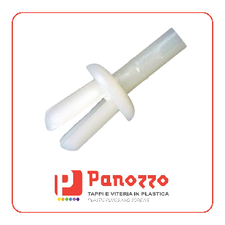RIVETTO IN PLASTICA A PRESSIONE 6,4X4,0-9,5mm. Prezzo multiplo di 100 pz. - Naturale-Leggi tutto